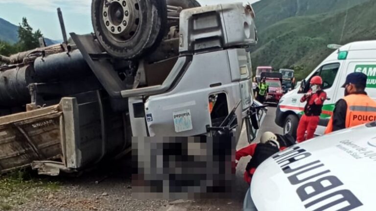 Camión volcó en el Paraje Corte Azul, en Ruta 9: un hombre murió