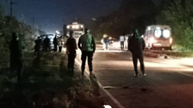 Un auto se incendió tras ser chocado por un camión que se fugó