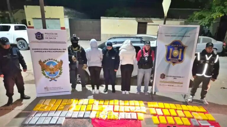 Jujeña detenida tras una persecución, disparos y el hallazgo de 90 kilos de cocaína