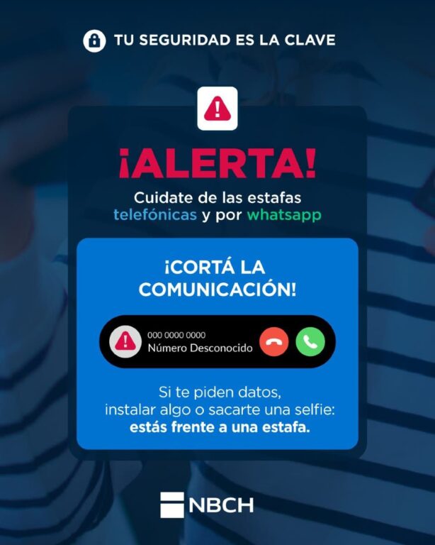 Desde el Banco del Chaco advierten sobre posibles estafas telefónicas