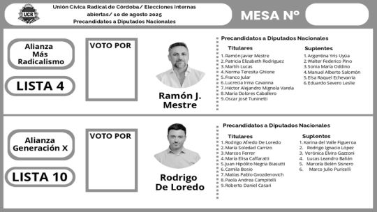 UCR Córdoba: la Justicia manda a votar el domingo, en medio de la feroz pulseada entre De Loredo y Mestre