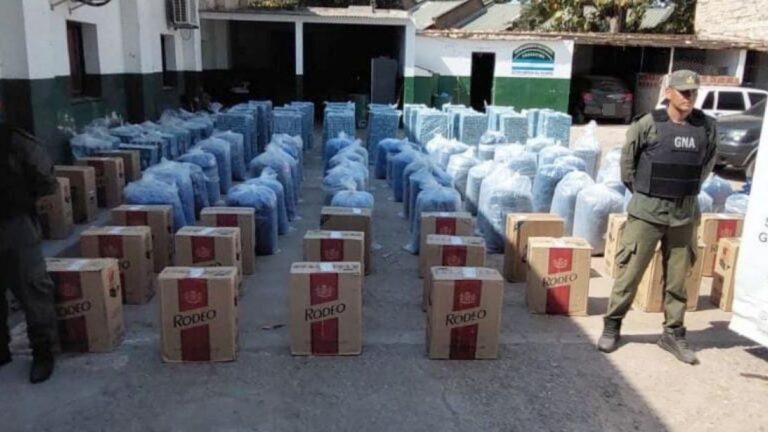 Libertador: incautaron una tonelada de hojas de coca y 55 mil paquetes de cigarrillos