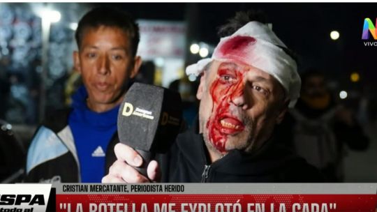 Exclusivo de ISPA: el periodista herido en el acto de Javier Milei reveló que le explotó una botella en la cara y recibió un llamado des