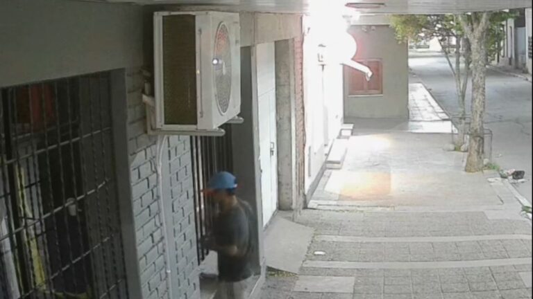 Perico: con total impunidad y frente a las cámaras, rompió las vidrieras de un local para robar