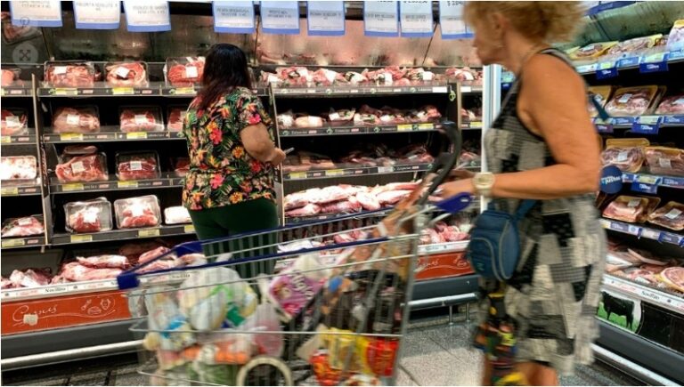 Fuerte caída del consumo en supermercados