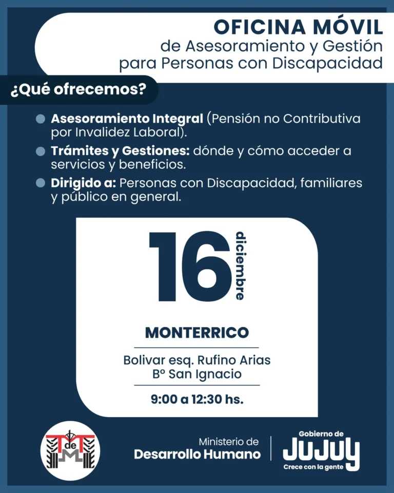 Discapacidad: Oficina Móvil de Asesoramiento y Gestión llegará a Monterrico