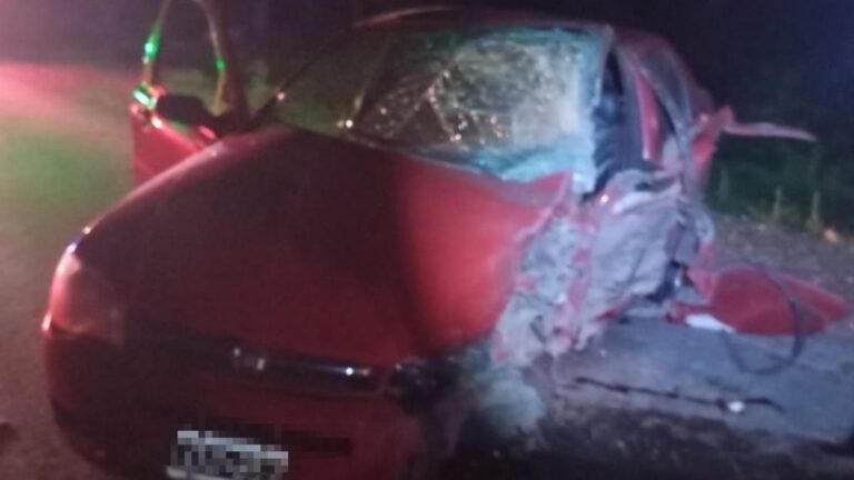 Violento choque entre un auto y un camión dejó dos heridos graves en la Ruta 34