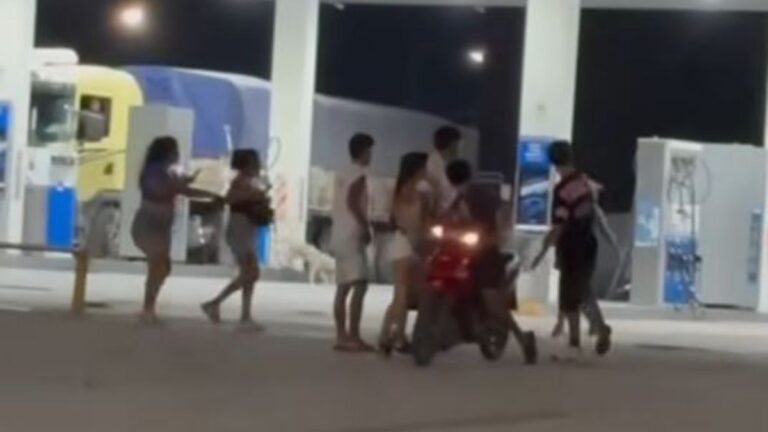 Una pelea callejera terminó con destrozos en una estación de servicio