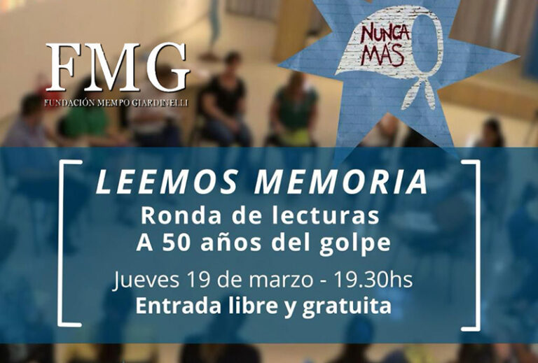 Este jueves nos juntamos a leer, que es una forma de pensar en la Fundación Mempo Giardinelli