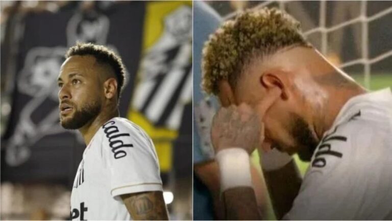 Neymar, jugador de Santos, durante un partido de fútbol.