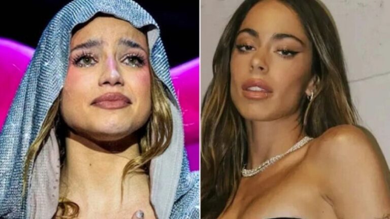Fotografía de archivo de las cantantes Tini Stoessel y Emilia Mernes.