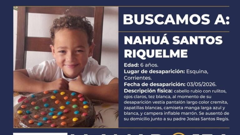 Fotografía de Nahuá Santos Riquelme, niño de 6 años desaparecido en Catamarca