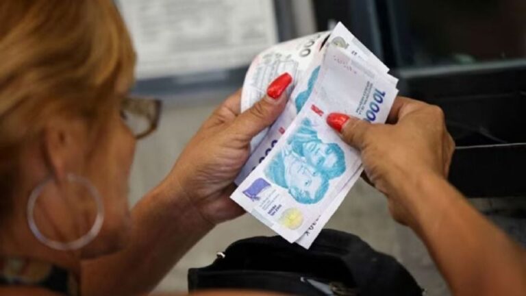 Persona mayor con documento y calculadora junto a logo de ANSES