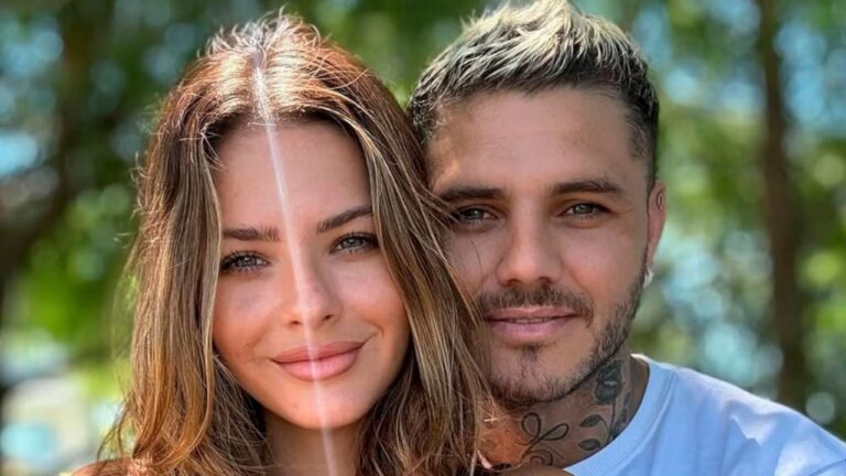 Mauro Icardi y la China Suárez durante festejos del Galatasaray