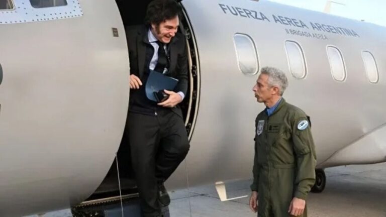 Presidente Javier Milei en un viaje internacional