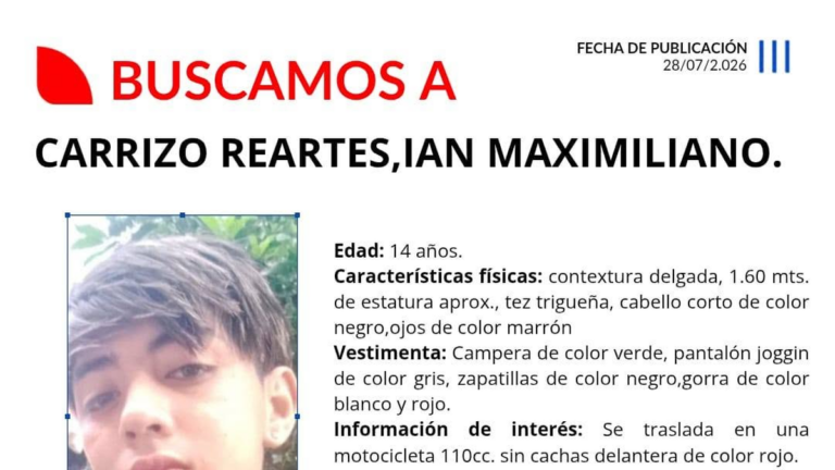Retrato de Ian Maximiliano Carrizo Reartes, adolescente de 14 años buscado por la Policía de Catamarca