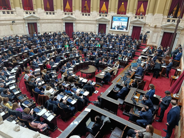 Sesión de la Cámara de Diputados durante la votación del proyecto Súper RIGI