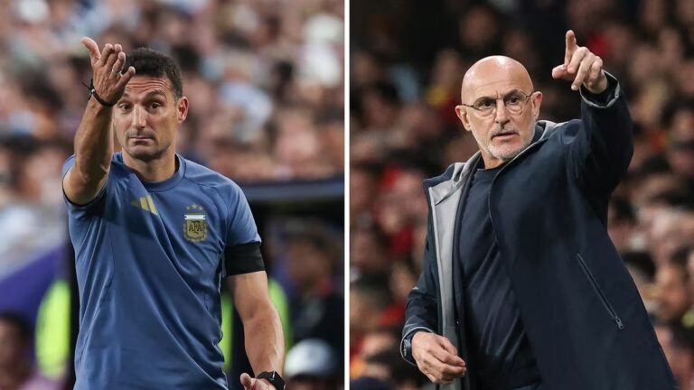 Luis de la Fuente y Lionel Scaloni en la final del Mundial 2026