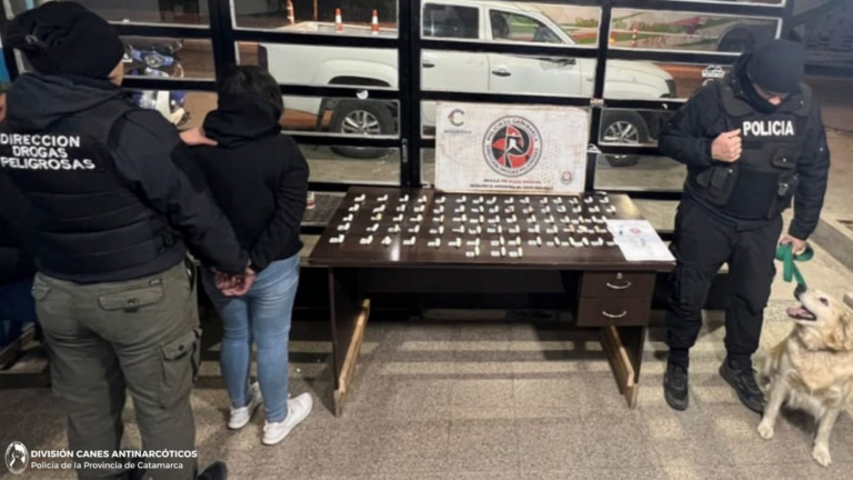 Colectivo de larga distancia en puesto caminero de El Portezuelo