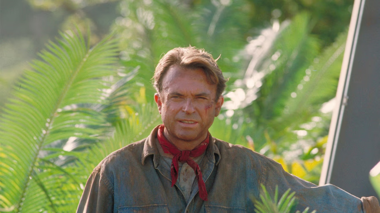 Sam Neill en una escena de Jurassic Park