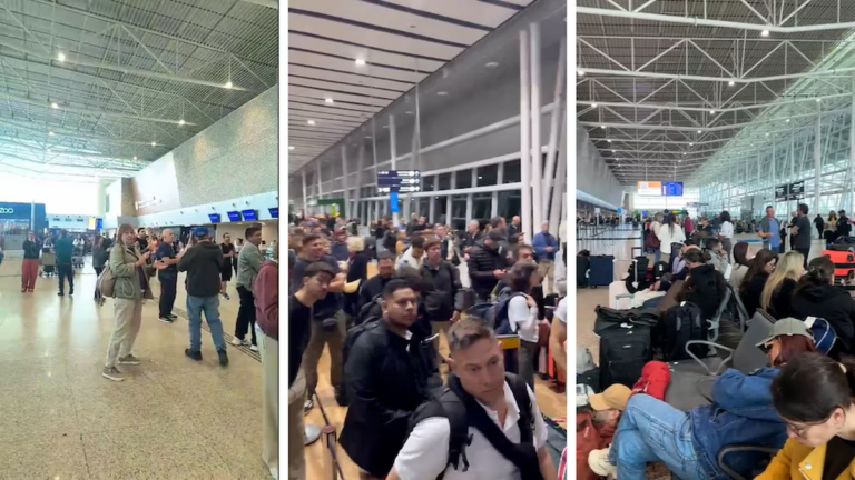 Avión de Plus Ultra en pista de aeropuerto en Brasil
