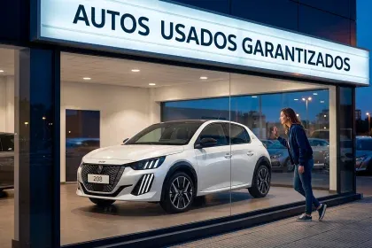 Peugeot 208 blanco con caja manual, modelo más vendido de autos usados en Argentina