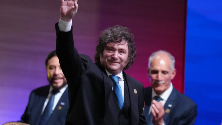 Javier Milei en el acto por el aniversario de San Martín