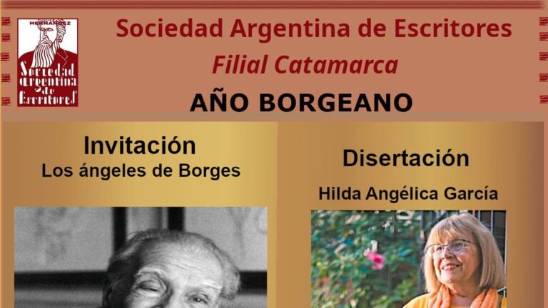 Invitación a la disertación Los ángeles de Borges en Catamarca