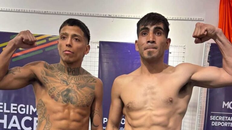 Exequiel Leguizamón durante un combate de boxeo