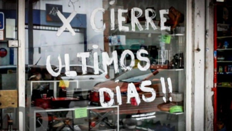 Gráfico de cierre de empresas en Argentina