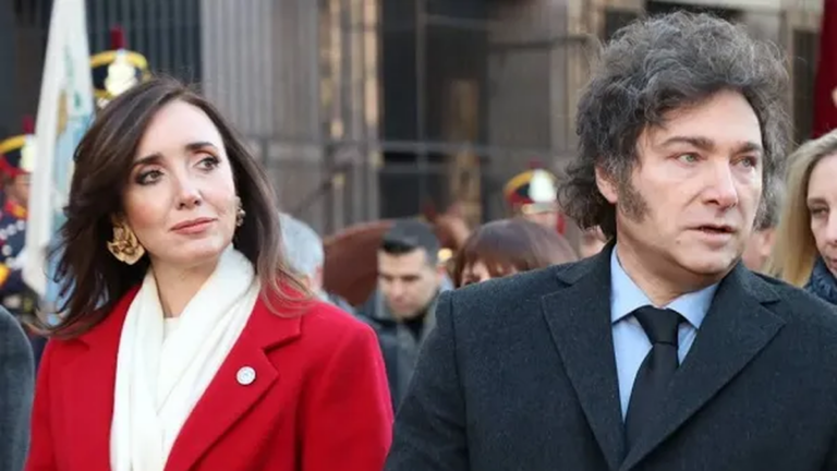 Javier Milei y Victoria Villarruel en un acto oficial