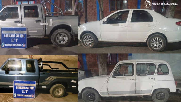 Vehículos secuestrados en controles policiales en Catamarca