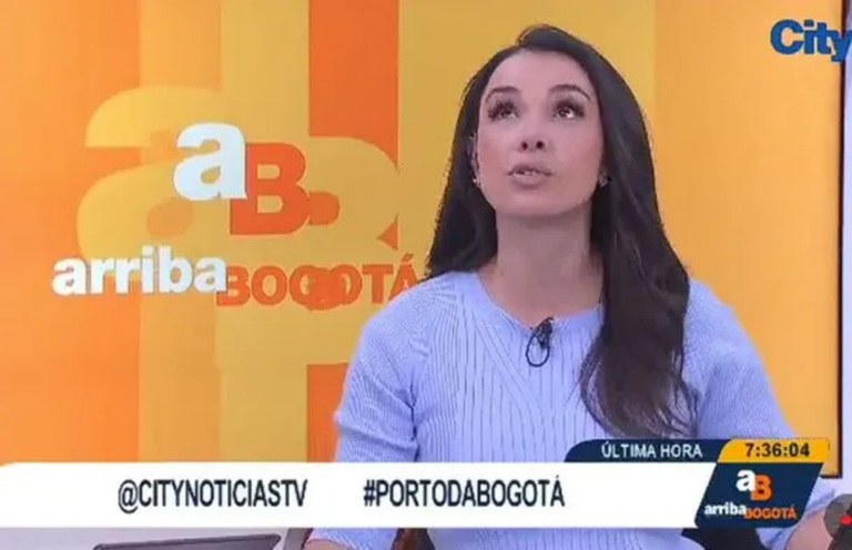 Periodistas de Citytv durante el temblor en el estudio de Arriba Bogotá