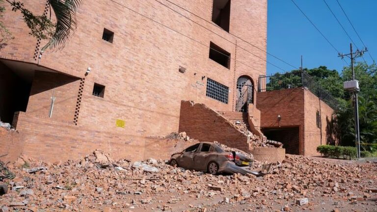 Zona afectada por el terremoto en Colombia