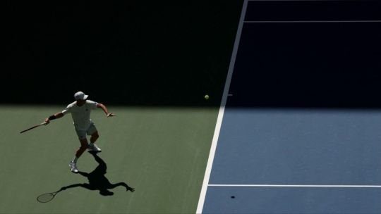 Tenista argentino en cancha de tenis durante el clasificatorio del US Open 2026