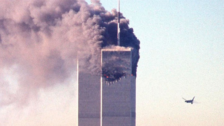 Vista de las Torres Gemelas del World Trade Center antes de los atentados del 11 de septiembre de 2001