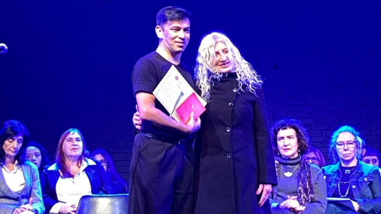 Escenario del Teatro Nacional Cervantes durante una función de la obra Wachay