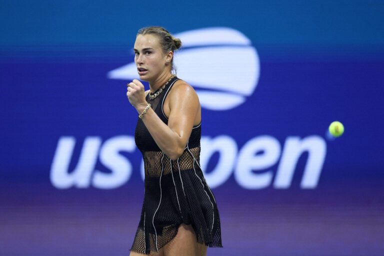 Aryna Sabalenka durante un partido del US Open