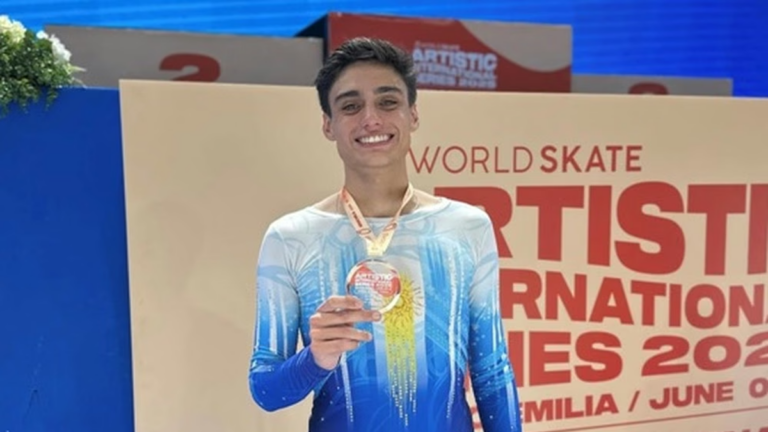 Facundo Nieva Biza durante la prueba de Solo Dance Masculino en los Juegos Suramericanos 2026