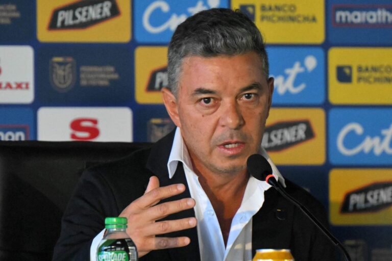 Marcelo Gallardo durante la presentación como entrenador de la selección de Ecuador