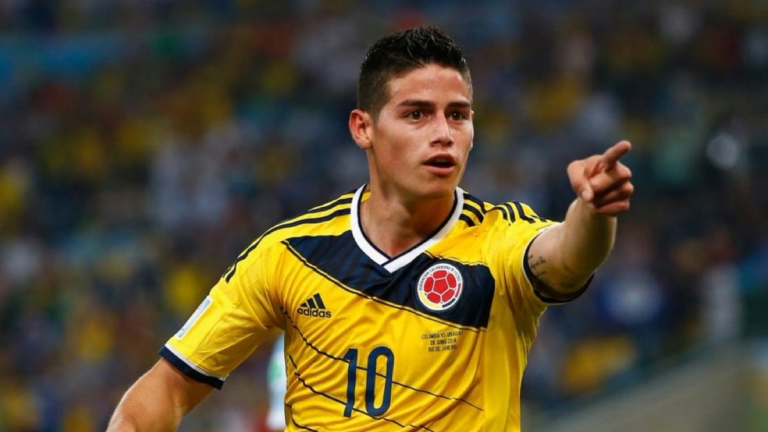 James Rodríguez con la camiseta de la selección de Colombia