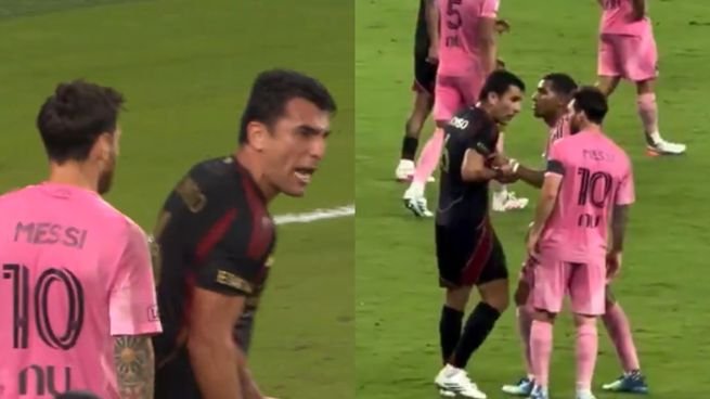 Lionel Messi y Junior Alonso durante el partido entre Inter Miami y Atlanta United