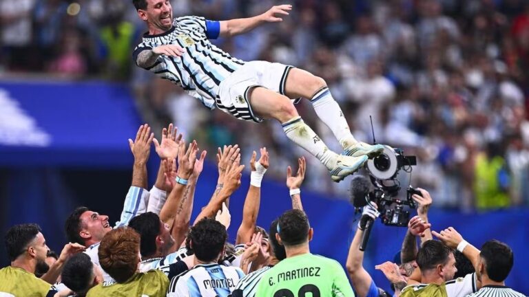 Lionel Messi durante un partido con la Selección Argentina
