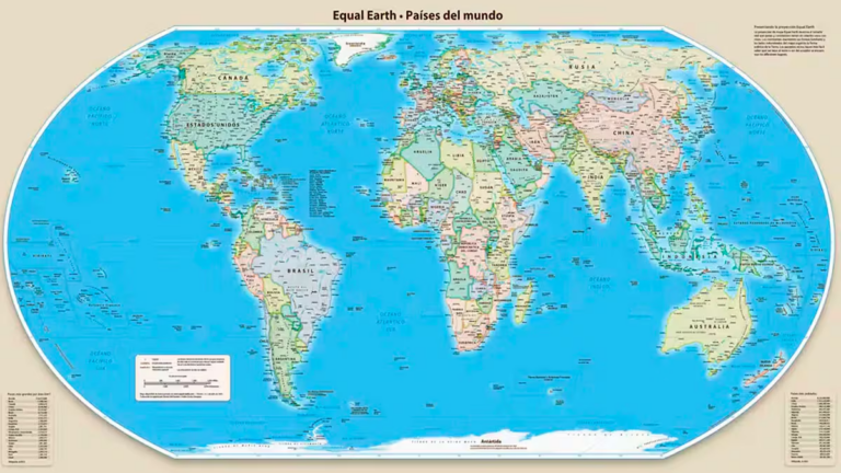 Mapa mundial con la proyección Equal Earth