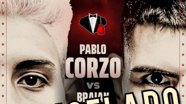 Pablo Corzo y Braian Suárez durante el anuncio de la pelea